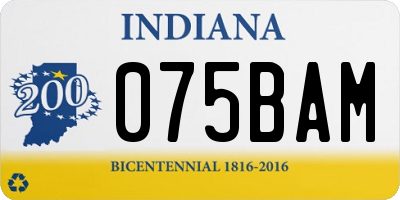IN license plate 075BAM