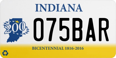 IN license plate 075BAR
