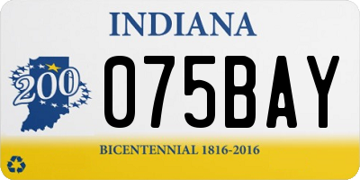 IN license plate 075BAY