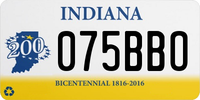 IN license plate 075BBO