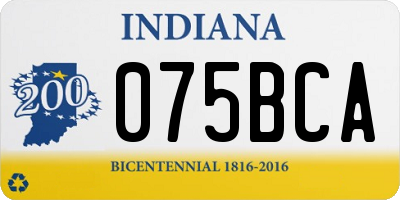 IN license plate 075BCA