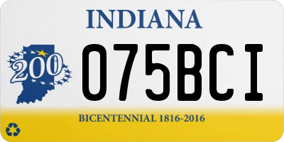 IN license plate 075BCI