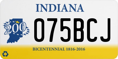 IN license plate 075BCJ