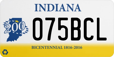 IN license plate 075BCL