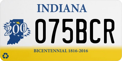 IN license plate 075BCR
