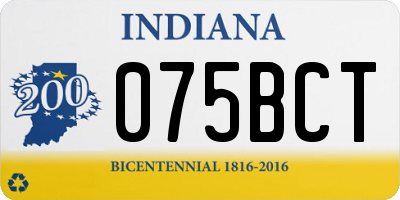 IN license plate 075BCT