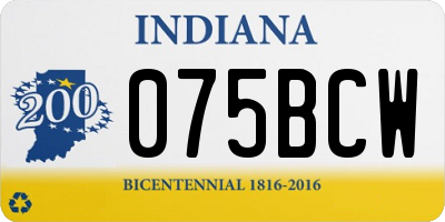 IN license plate 075BCW