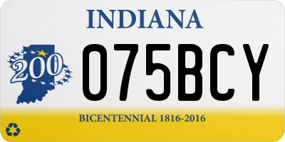 IN license plate 075BCY