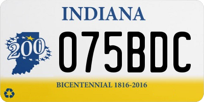 IN license plate 075BDC