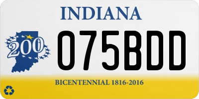 IN license plate 075BDD
