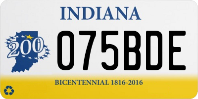 IN license plate 075BDE