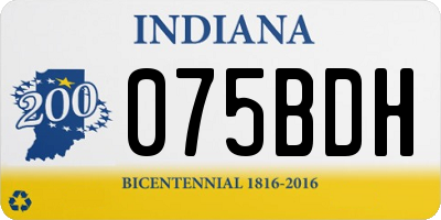 IN license plate 075BDH