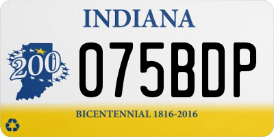 IN license plate 075BDP