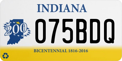 IN license plate 075BDQ