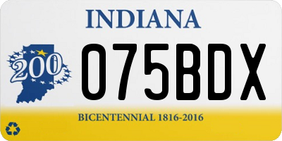 IN license plate 075BDX