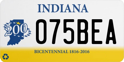 IN license plate 075BEA