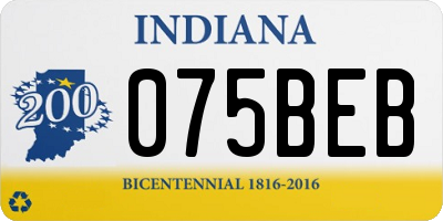 IN license plate 075BEB