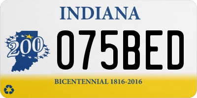 IN license plate 075BED
