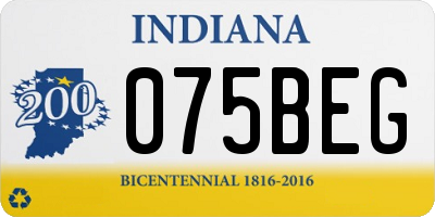 IN license plate 075BEG