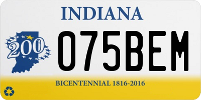 IN license plate 075BEM