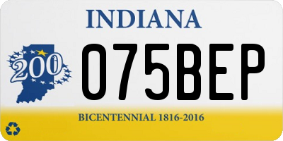 IN license plate 075BEP