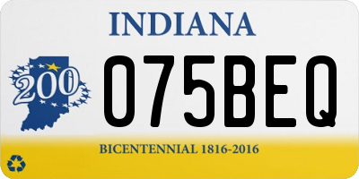 IN license plate 075BEQ