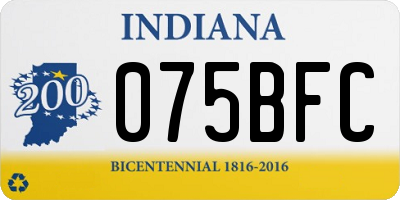 IN license plate 075BFC