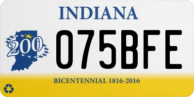 IN license plate 075BFE