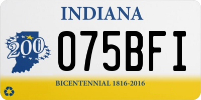 IN license plate 075BFI