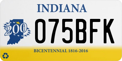 IN license plate 075BFK