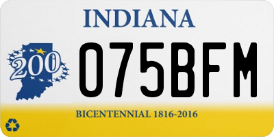 IN license plate 075BFM