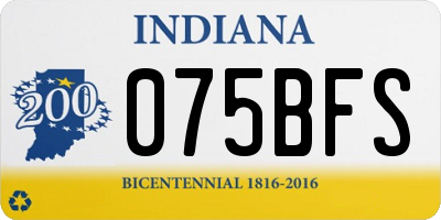 IN license plate 075BFS