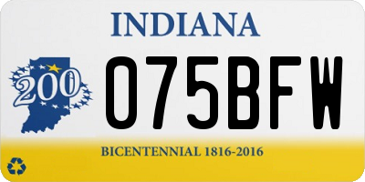 IN license plate 075BFW