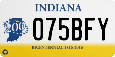 IN license plate 075BFY