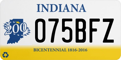 IN license plate 075BFZ
