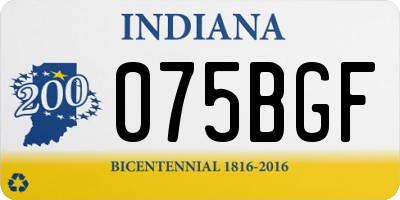 IN license plate 075BGF