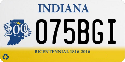 IN license plate 075BGI