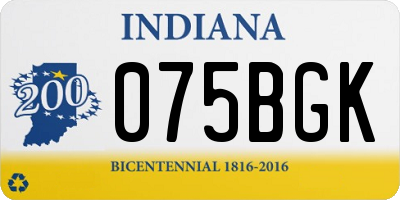 IN license plate 075BGK