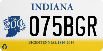 IN license plate 075BGR