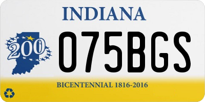 IN license plate 075BGS