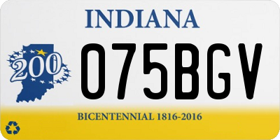 IN license plate 075BGV