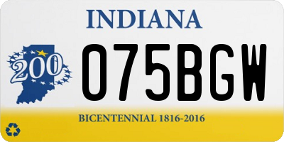 IN license plate 075BGW