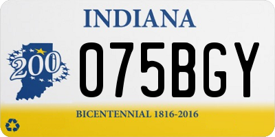 IN license plate 075BGY