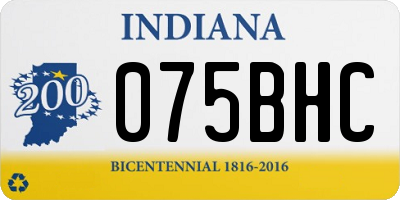 IN license plate 075BHC