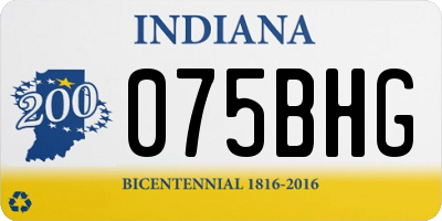 IN license plate 075BHG