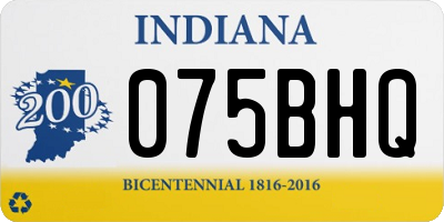 IN license plate 075BHQ