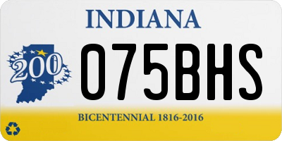 IN license plate 075BHS
