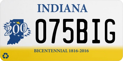 IN license plate 075BIG