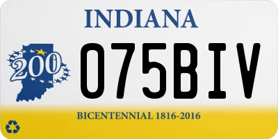 IN license plate 075BIV