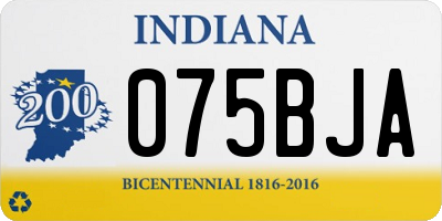 IN license plate 075BJA